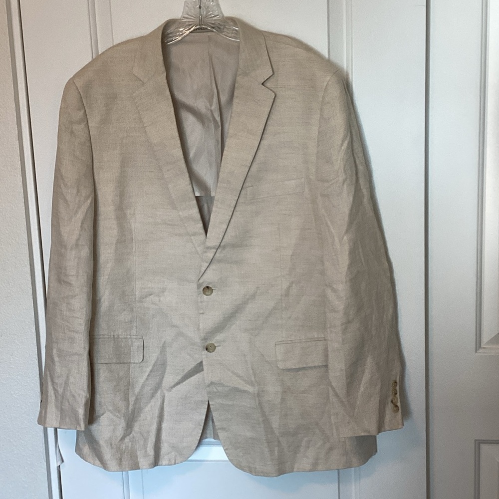 Apollo King Elegant Beige LinenMen's Blazer 48R